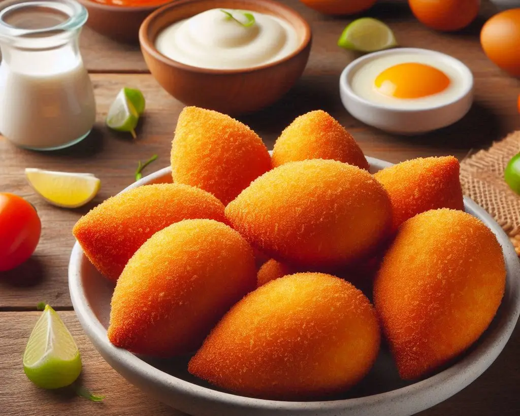 Coxinha de Abobora com Recheio de Carne Seca