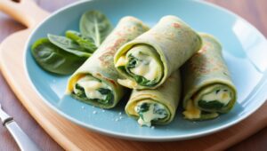 panqueca de espinafre e queijo