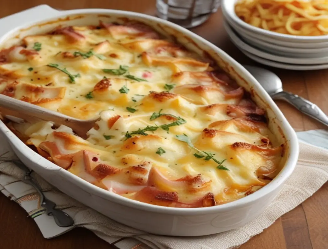 Batata Gratinada com Presunto e Queijo