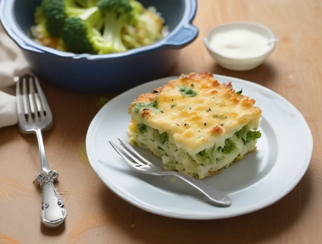 Brócolis Gratinado com Queijo e Creme de Leite