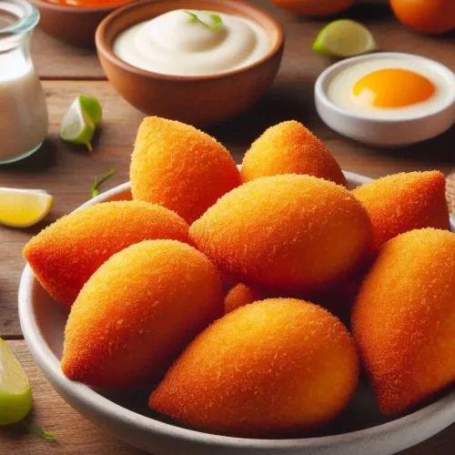 Coxinha de Abobora com Recheio de Carne Seca